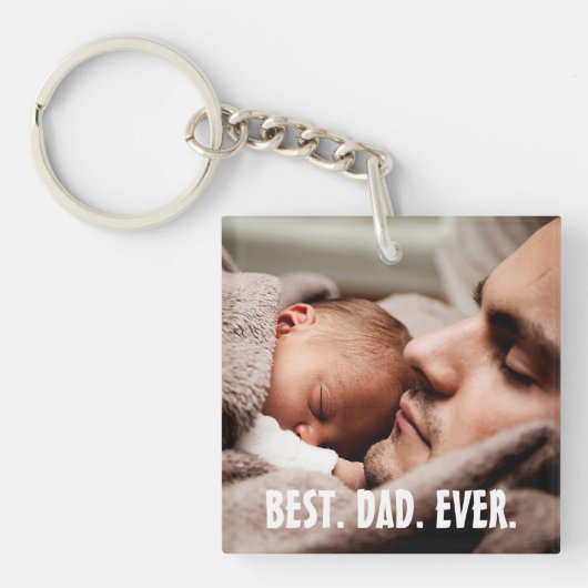 パーソナライズされた最高のパパEver、写真 キーホルダー (正面)