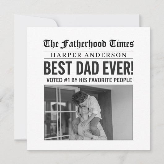 パーソナライズされた最高のパパEver Newspapard写真 (正面)