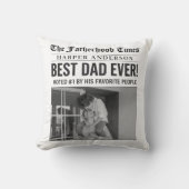 パーソナライズされた最高のパパEver Newspapard写真 クッション (正面)