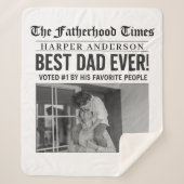 パーソナライズされた最高のパパEver Newspapard写真 シェルパブランケット (正面)