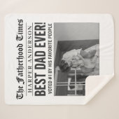 パーソナライズされた最高のパパEver Newspapard写真 シェルパブランケット (正面(横))