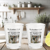 パーソナライズされた最高のパパEver Newspapard写真 ショットグラス