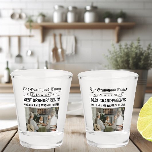 パーソナライズされた最高のパパEver Newspapard写真 ショットグラス