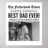 パーソナライズされた最高のパパEver Newspapard写真 ポスター (正面)