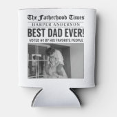 パーソナライズされた最高のパパEver Newspapard写真 缶クーラー (正面)