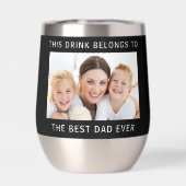 パーソナライズされた最高のパパEver Photo Black (背面)