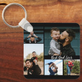 パーソナライズされた最高のパパEver Photo Collage キーホルダー (正面)