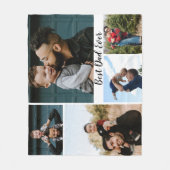 パーソナライズされた最高のパパEver Photo Collage フリースブランケット (正面)