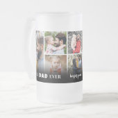パーソナライズされた最高のパパEver Photo Collage Father フロストグラスビールジョッキ (正面左)