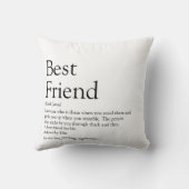 パーソナライズされた最高のフレンド定義モダンおもしろい クッション (裏面)