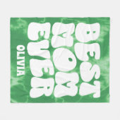 パーソナライズされた最高のマエバーグリーン絞り染め フリースブランケット (正面(横))