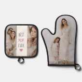 パーソナライズされた最高のママエバーオーブンミット&ポットホルダー 鍋つかみ&鍋敷きセット (正面)