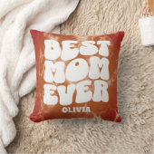 パーソナライズされた最高のママエバーブラウン絞り染め クッション (ブランケット)
