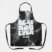 パーソナライズされた最高のママエバーブラック絞り染め エプロン (正面)