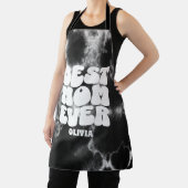 パーソナライズされた最高のママエバーブラック絞り染め エプロン (インサイチュ)