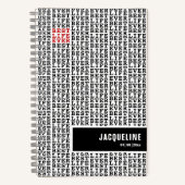 パーソナライズされた最高のライフ白黒赤 ノートブック (正面)