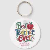 パーソナライズされた最高の先生エバカラフルル キーホルダー (正面)