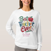 パーソナライズされた最高の先生カラフル Tシャツ (正面)