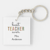 パーソナライズされた最高の先生贈り物 キーホルダー (裏面)