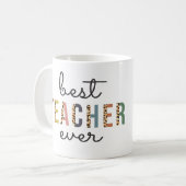 パーソナライズされた最高の先生贈り物 コーヒーマグカップ (正面左)