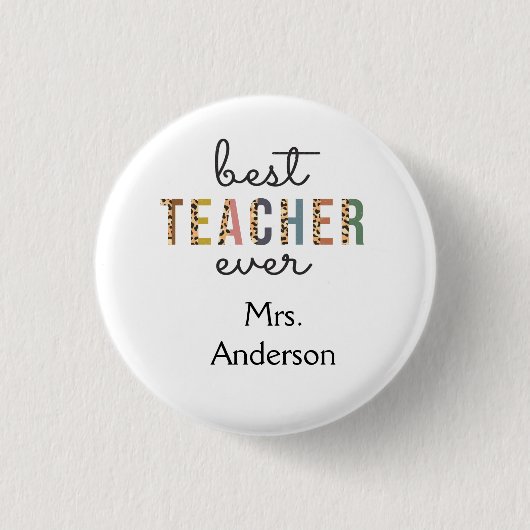 パーソナライズされた最高の先生贈り物 缶バッジ (正面)