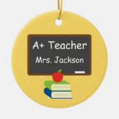 パーソナライズされた最高の先生 セラミックオーナメント (正面)