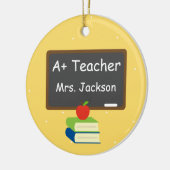 パーソナライズされた最高の先生 セラミックオーナメント (左)