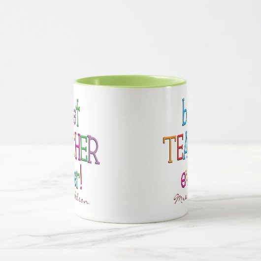 パーソナライズされた最高の先生 マグカップ (中央)