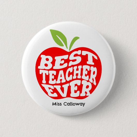 パーソナライズされた最高の先生 缶バッジ (正面)