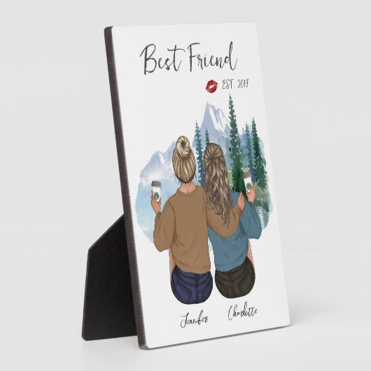 パーソナライズされた最高の友ポートレートカスタム- Bff フォトプラーク (側面)