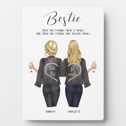 パーソナライズされた最高の友ポートレート – ベスティーズのプラーク フォトプラーク (正面)