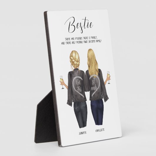 パーソナライズされた最高の友ポートレート – ベスティーズのプラーク フォトプラーク (側面)