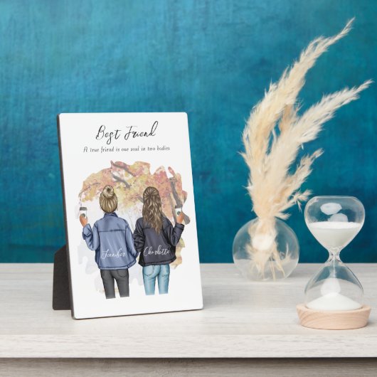 パーソナライズされた最高の友ポートレート – 秋のプラーク フォトプラーク (側面)