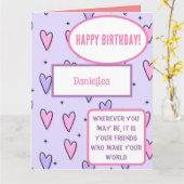 パーソナライズされた最高の友引用文誕生日カード カード (黄色い花)