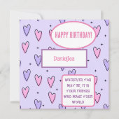 パーソナライズされた最高の友引用文誕生日カード カード (正面)