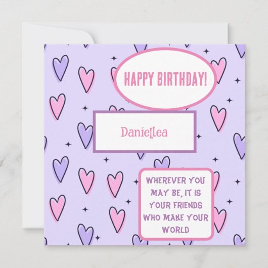 パーソナライズされた最高の友引用文誕生日カード カード (正面)