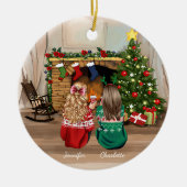 パーソナライズされた最高の友達のクリスマスアイディア セラミックオーナメント (正面)