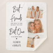 パーソナライズされた最高の友達3写真フレンドシップ シェルパブランケット (正面)