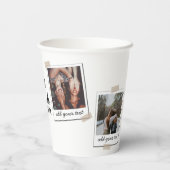 パーソナライズされた最高の友達4写真カスタムコラージュ 紙コップ (裏面)