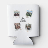 パーソナライズされた最高の友達4写真カスタムコラージュ 缶クーラー (裏面)