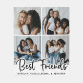 パーソナライズされた最高の友達4 Photo Collage フリースブランケット (正面)