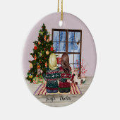 パーソナライズされた最高の友達 セラミックオーナメント (右)