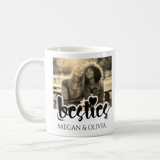 パーソナライズされた最高の友達 – ミニマモダンリスト コーヒーマグカップ (左)
