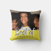 パーソナライズされた最高の友 |写真 |黄色 クッション (正面)