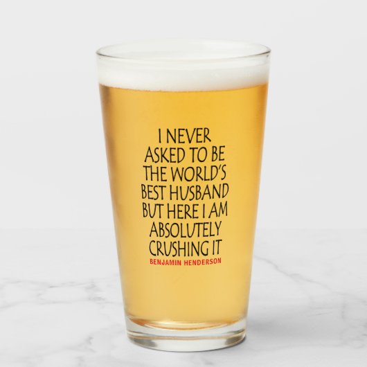 パーソナライズされた最高の夫引用文 タンブラーグラス (ドリンク正面)