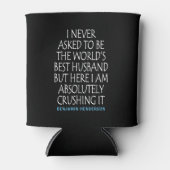 パーソナライズされた最高の夫引用文 缶クーラー (正面)