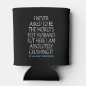 パーソナライズされた最高の夫引用文 缶クーラー (裏面)