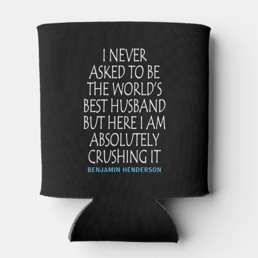 パーソナライズされた最高の夫引用文 缶クーラー (裏面)