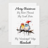 パーソナライズされた最高の妻のクリスマスカード シーズンカード (正面/裏面)
