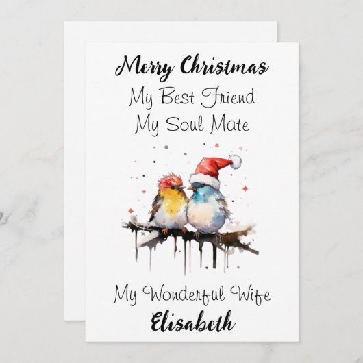 パーソナライズされた最高の妻のクリスマスカード シーズンカード (正面/裏面)